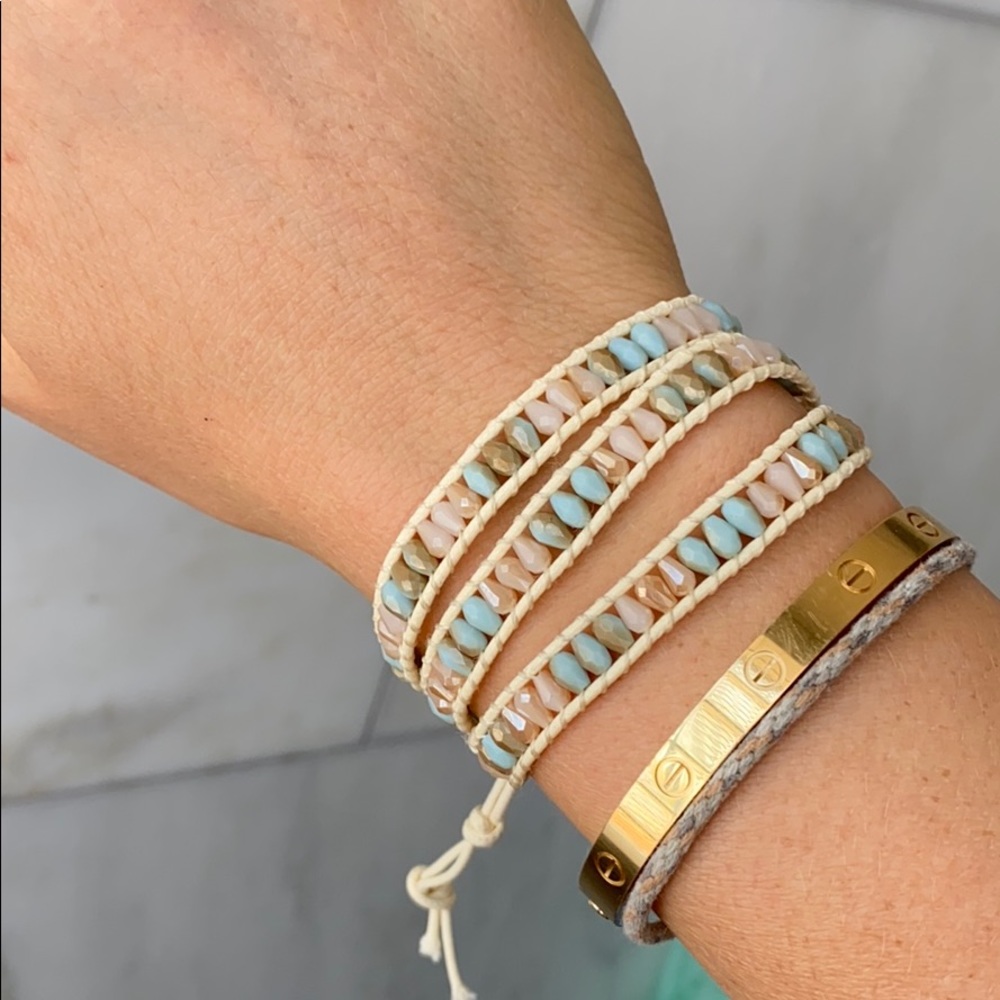 Katie Soleil Wrap Bracelet White and Blue 💗